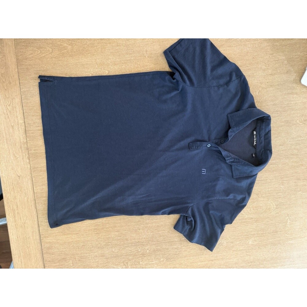 TravisMathew Men’s Navy Blue Golf Polo Shirt Short Sleeve Performance Size L